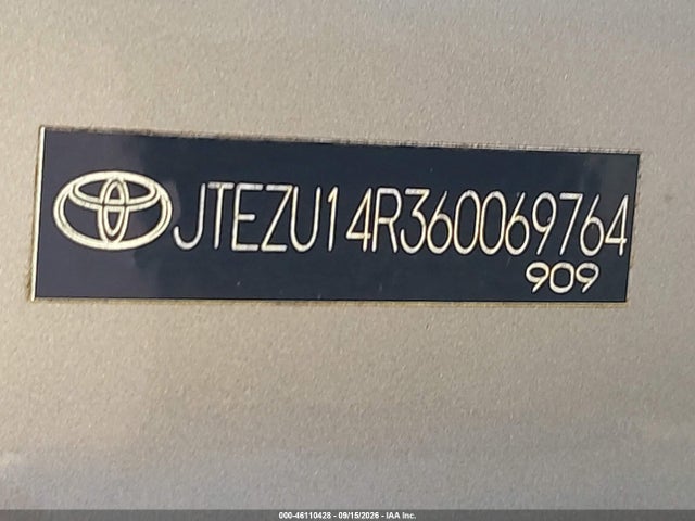 46110428 :رقم المزاد ، JTEZU14R360069764 vin ، 2006 Toyota 4runner Sr5 V6 مزاد بيع