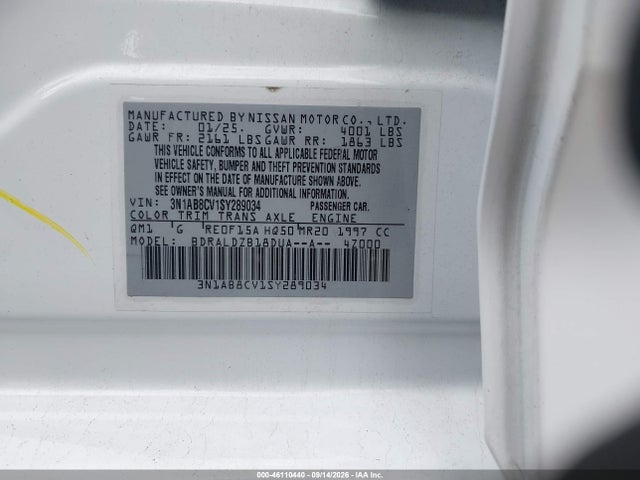 Nissan SENTRA SV 2025 3N1AB8CV1SY289034 Image 9
