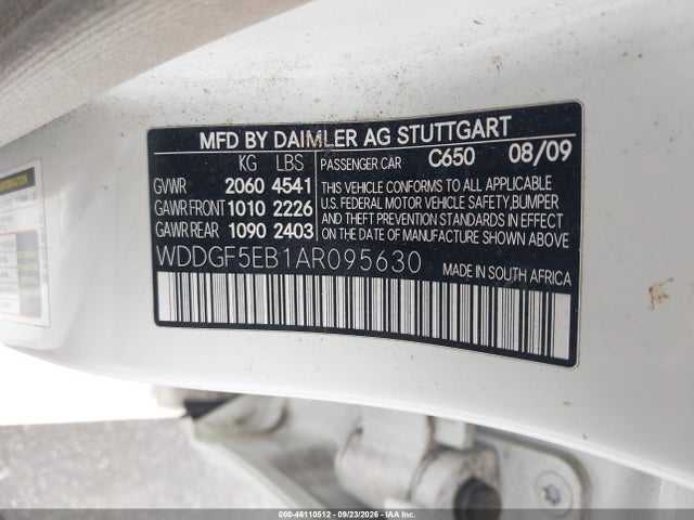 2010 Mercedes-benz C 300 Sport მანქანა იყიდება აუქციონზე, vin: WDDGF5EB1AR095630, აუქციონის ნომერი: 46110512