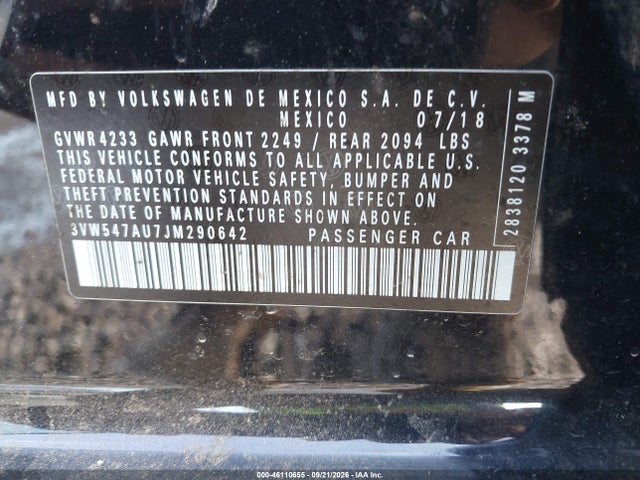 Продаж на аукціоні авто 2018 Volkswagen Golf Gti 2.0t Autobahn/2.0t S/2.0t Se, vin: 3VW547AU7JM290642, номер лоту: 46110655