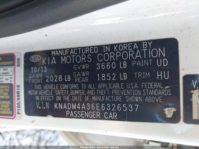 Продажа на аукционе авто 2014 Kia Rio Lx, vin: KNADM4A36E6326537, номер лота: 46110793