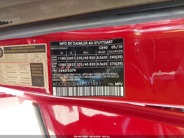 Продаж на аукціоні авто 2010 Mercedes-benz Glk 350, vin: WDCGG5GB4AF511461, номер лоту: 46110890