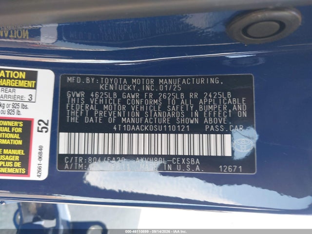 Toyota CAMRY SE 2025 4T1DAACK0SU110121 Image 9