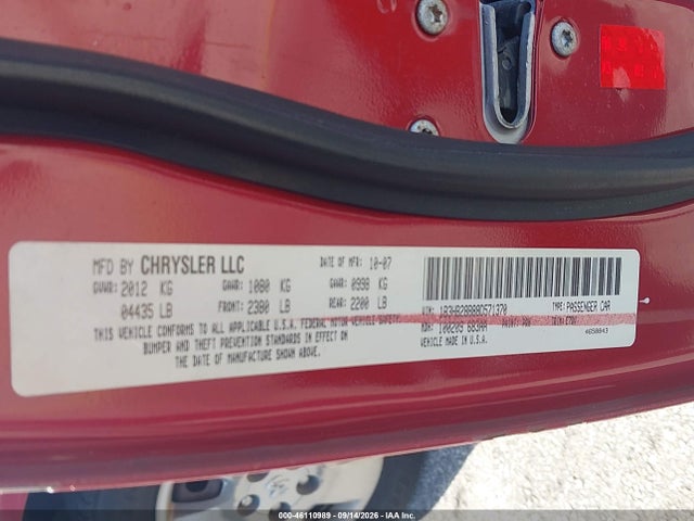 46110989 :رقم المزاد ، 1B3HB28B88D571370 vin ، 2008 Dodge Caliber Se مزاد بيع