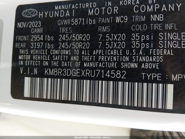Hyundai Palisade Xrt 2024 KM8R3DGEXRU714582 Image 9
