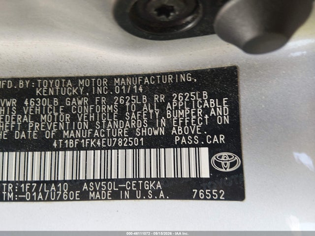 Продаж на аукціоні авто 2014 Toyota Camry Xle, vin: 4T1BF1FK4EU782501, номер лоту: 46111072