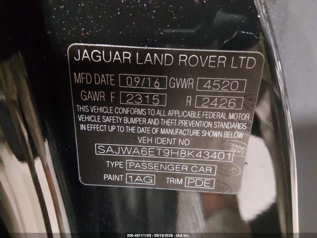 Продаж на аукціоні авто 2017 Jaguar F-type Premium, vin: SAJWA6ET9H8K43401, номер лоту: 46111185