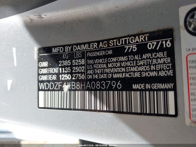 Продажа на аукционе авто 2017 Mercedes-benz E 300 4matic, vin: WDDZF4KB8HA083796, номер лота: 46111318