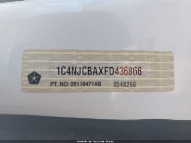 Aukcja sprzedaży 2015 Jeep Compass Sport, vin: 1C4NJCBAXFD436866, numer aukcji: 46111364