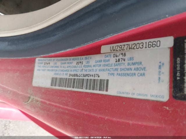 Aukcja sprzedaży 1998 Volkswagen New Beetle, vin: 3VWBB61C5WM044576, numer aukcji: 46111392
