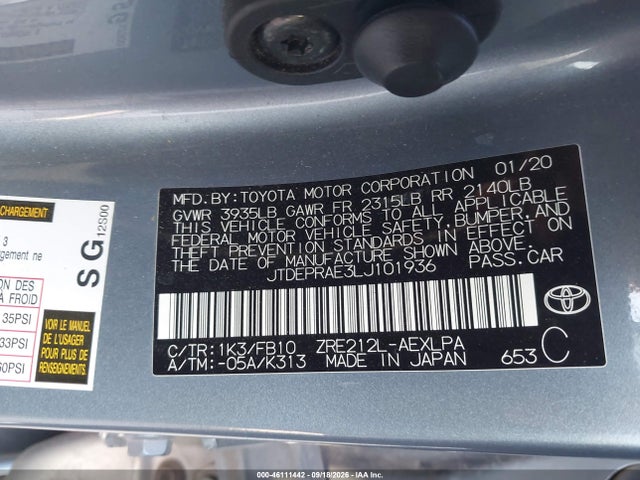 Toyota COROLLA LE 2020 JTDEPRAE3LJ101936 Image 9