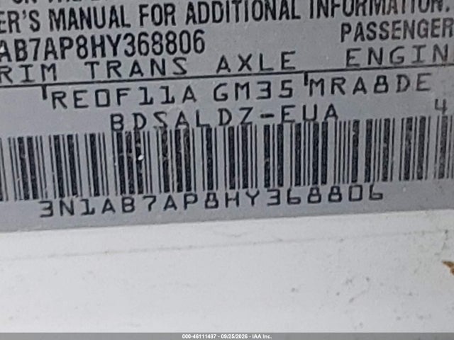 Nissan SENTRA SV 2017 3N1AB7AP8HY368806 Image 9