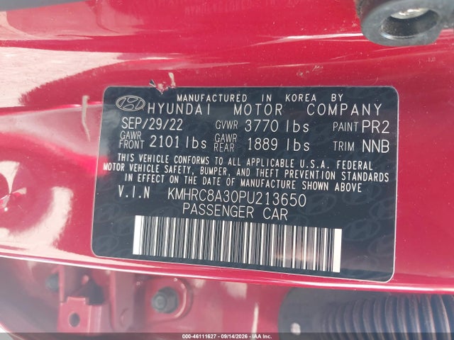 Продаж на аукціоні авто 2023 Hyundai Venue Sel, vin: KMHRC8A30PU213650, номер лоту: 46111627