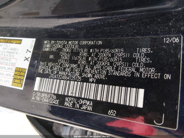 Aukcja sprzedaży 2006 Scion Xb, vin: JTLKT324864125125, numer aukcji: 46111762