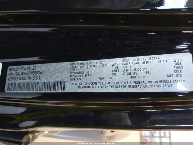 46111788 :رقم المزاد ، 1C4JJXR65PW556054 vin ، 2023 Jeep Wrangler 4xe Rubicon 4x4 مزاد بيع
