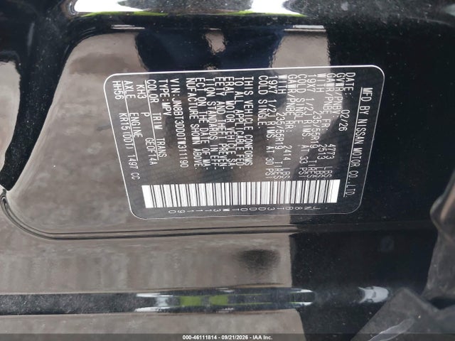2026 Nissan Rogue Platinum მანქანა იყიდება აუქციონზე, vin: JN8BT3DD0TW311190, აუქციონის ნომერი: 46111814