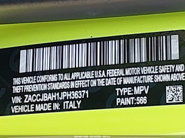 Aukcja sprzedaży 2018 Jeep Renegade Sport 4x4, vin: ZACCJBAH1JPH36371, numer aukcji: 46111858
