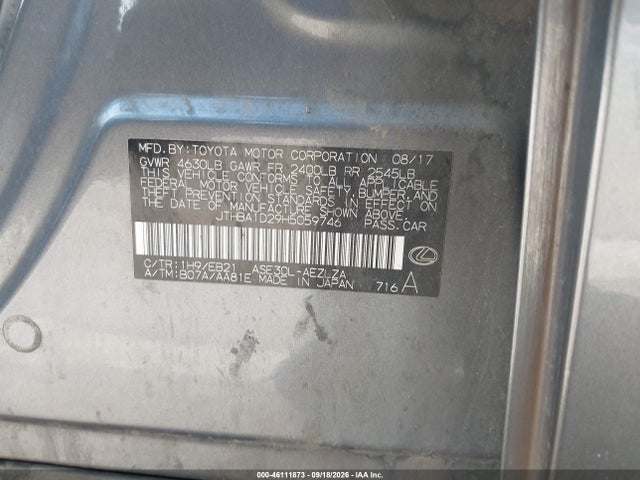 JTHBA1D29H5059746 Lexus IS 200T