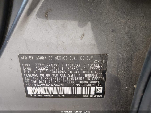 Honda FIT LX 2017 3HGGK5G52HM706758 Image 9