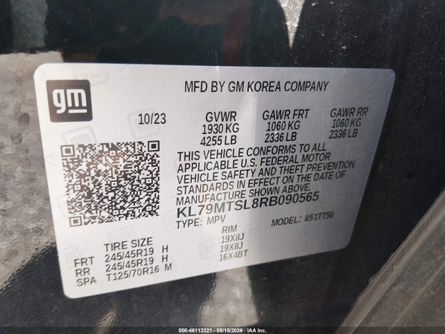 Aukcja sprzedaży 2024 Chevrolet Trailblazer Fwd Rs, vin: KL79MTSL8RB090565, numer aukcji: 46112321