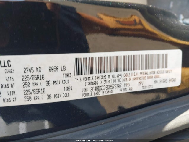 Продажа на аукционе авто 2013 Dodge Grand Caravan Sxt, vin: 2C4RDGCG9DR576307, номер лота: 46112334