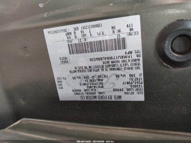 46112422 :رقم المزاد ، 1FMRU17W84LB86530 vin ، 2004 Ford Expedition Eddie Bauer مزاد بيع