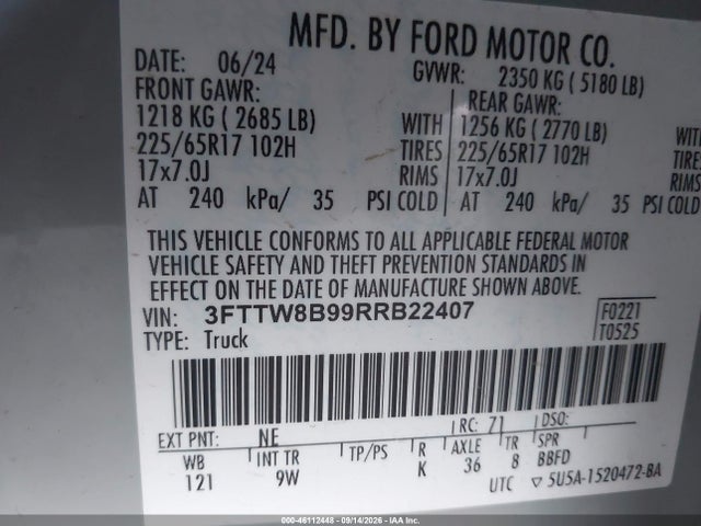 Ford Maverick Xl 2024 3FTTW8B99RRB22407 Image 25