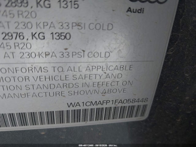 WA1CMAFP1FA058448 Audi Q5 3.0 Tdi Premium Plus