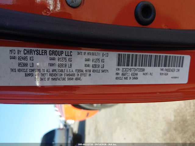 Продажа на аукционе авто 2013 Dodge Challenger R/t Classic, vin: 2C3CDYBT7DH733580, номер лота: 46112725