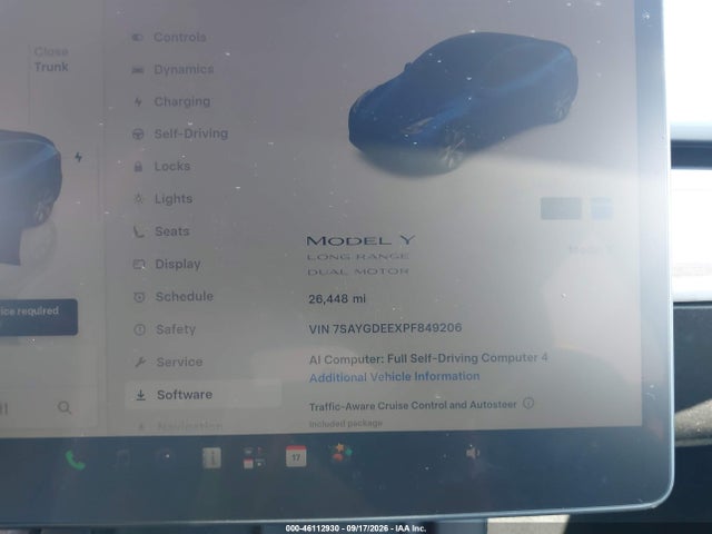 7SAYGDEEXPF849206 Tesla Model Y Awd/long Range Dual Motor All-wheel Drive