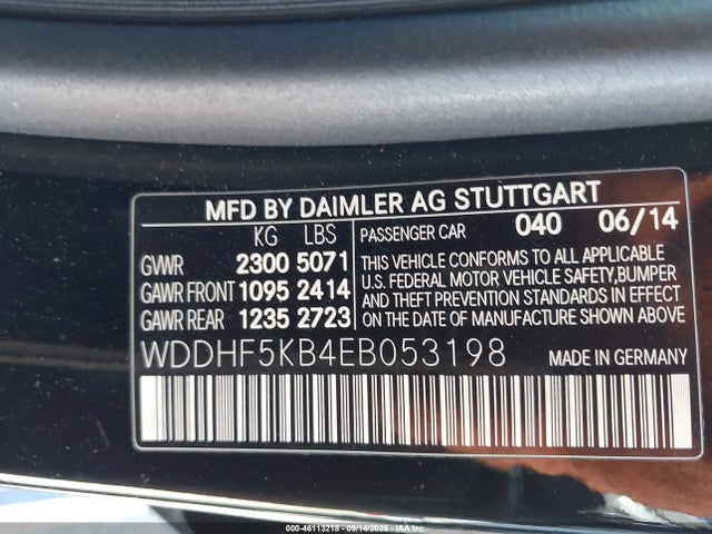 Aukcja sprzedaży 2014 Mercedes-benz E 350, vin: WDDHF5KB4EB053198, numer aukcji: 46113218