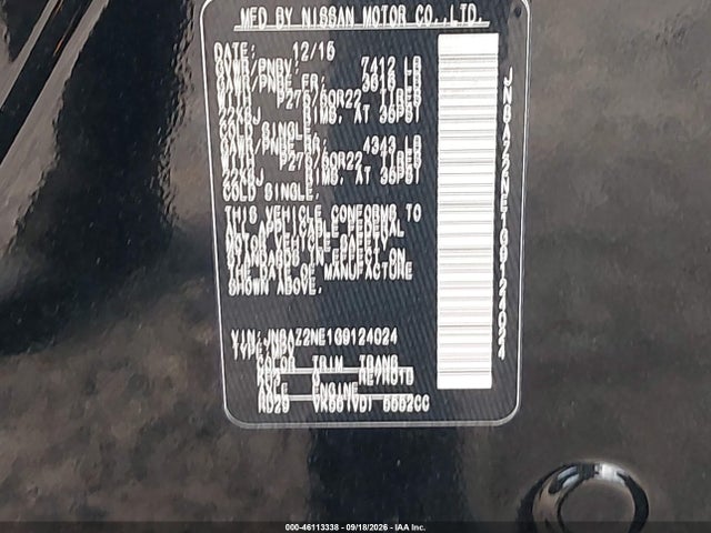 Aukcja sprzedaży 2016 Infiniti Qx80, vin: JN8AZ2NE1G9124024, numer aukcji: 46113338