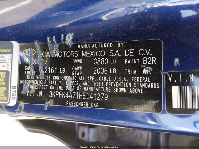 KIA FORTE LX 2017 3KPFK4A71HE141279 Image 9