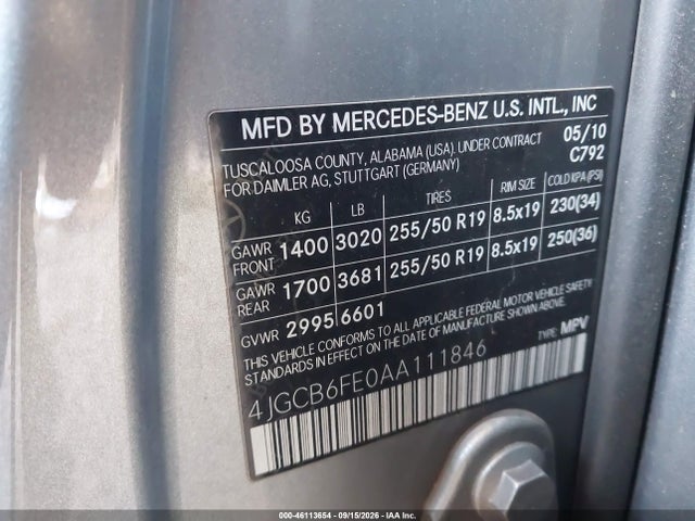 Aukcja sprzedaży 2010 Mercedes-benz R 350 4matic, vin: 4JGCB6FE0AA111846, numer aukcji: 46113654