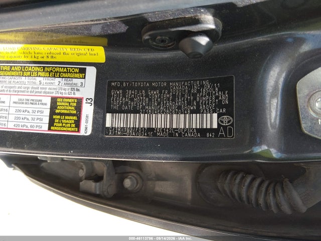 46113796 :رقم المزاد ، 2T1BU4EE2BC670148 vin ، 2011 Toyota Corolla S مزاد بيع