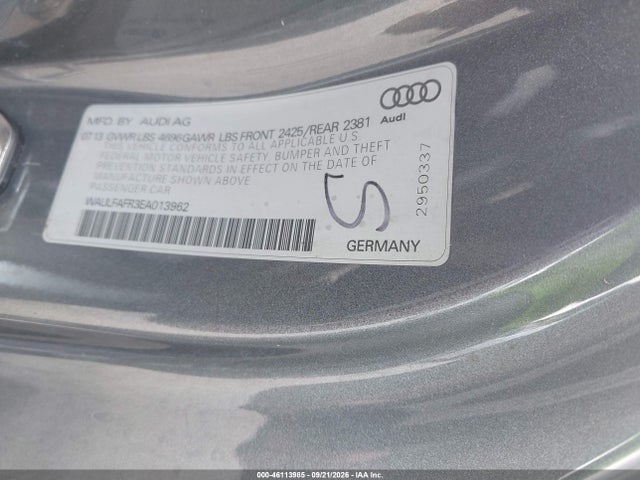 2014 Audi A5 2.0t Premium მანქანა იყიდება აუქციონზე, vin: WAULFAFR3EA013962, აუქციონის ნომერი: 46113985