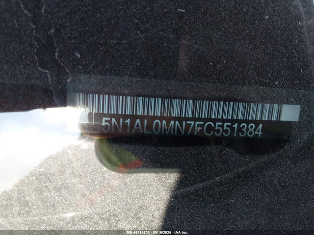 Aukcja sprzedaży 2015 Infiniti Qx60, vin: 5N1AL0MN7FC551384, numer aukcji: 46114105