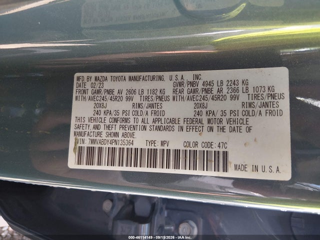 Aukcja sprzedaży 2023 Mazda Cx-50 2.5 Turbo Premium, vin: 7MMVABDY4PN135364, numer aukcji: 46114149