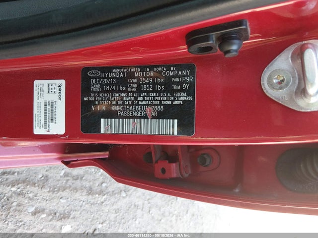 46114280 :رقم المزاد ، KMHCT5AE8EU152888 vin ، 2014 Hyundai Accent Gs مزاد بيع