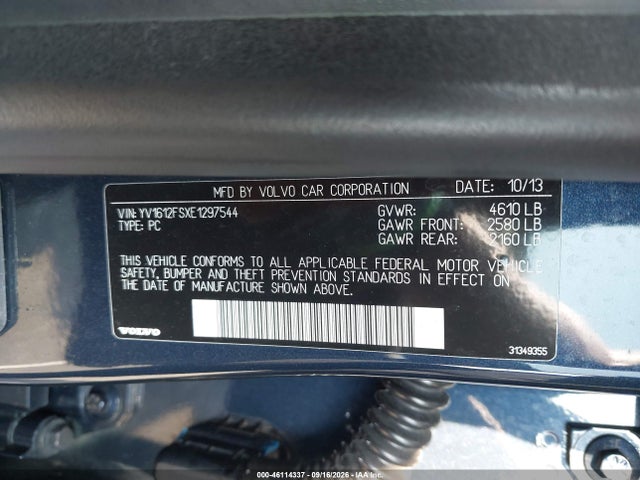 Aukcja sprzedaży 2014 Volvo S60 T5/t5 Platinum/t5 Premier/t5 Premier Plus, vin: YV1612FSXE1297544, numer aukcji: 46114337