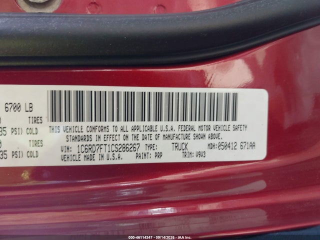 Продаж на аукціоні авто 2012 Ram 1500 Express, vin: 1C6RD7FT1CS286267, номер лоту: 46114347