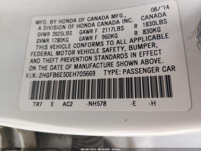 Продажа на аукционе авто 2014 Honda Civic Si, vin: 2HGFB6E50EH705669, номер лота: 46114372