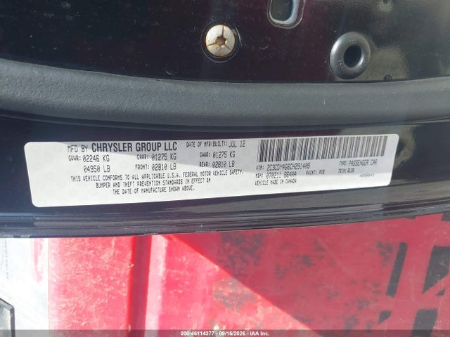 Aukcja sprzedaży 2012 Dodge Challenger Sxt, vin: 2C3CDYAG6CH291409, numer aukcji: 46114377