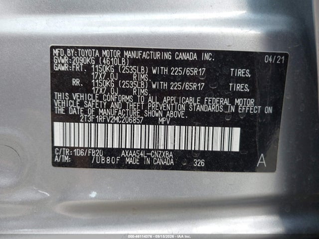 Toyota RAV4 LE 2021 2T3F1RFV2MC206857 Image 9