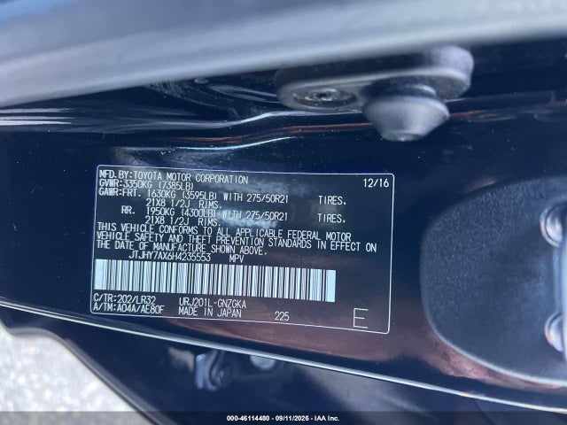 Продажа на аукционе авто 2017 Lexus Lx 570, vin: JTJHY7AX6H4235553, номер лота: 46114480