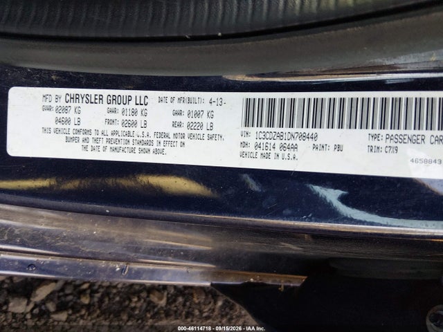 Aukcja sprzedaży 2013 Dodge Avenger Se, vin: 1C3CDZAB1DN708440, numer aukcji: 46114718