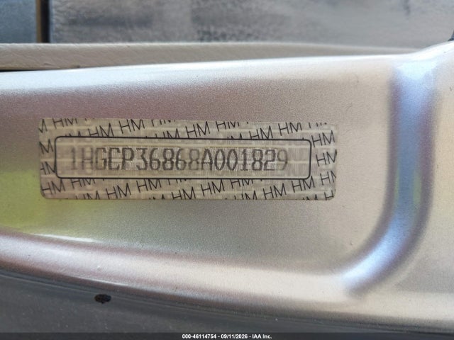 46114754 :رقم المزاد ، 1HGCP36868A001829 vin ، 2008 Honda Accord 3.5 Ex-l مزاد بيع