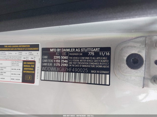 Aukcja sprzedaży 2017 Mercedes-benz Amg C 63, vin: WDDWK8GB7HF490025, numer aukcji: 46114833