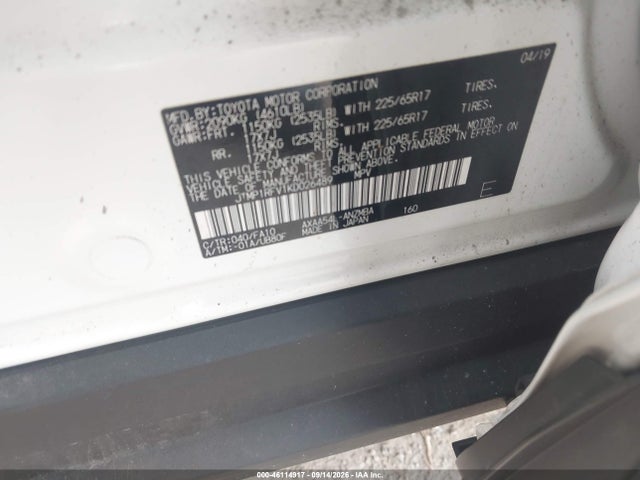 2019 Toyota Rav4 Xle მანქანა იყიდება აუქციონზე, vin: JTMP1RFV1KD026489, აუქციონის ნომერი: 46114917