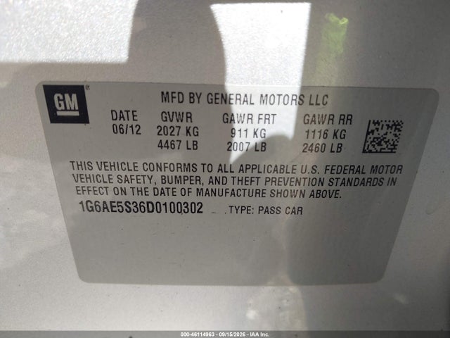 Продажа на аукционе авто 2013 Cadillac Ats Premium, vin: 1G6AE5S36D0100302, номер лота: 46114963